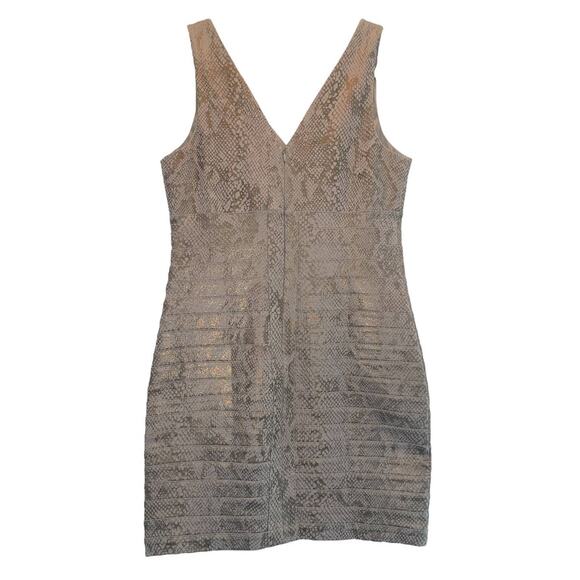 Express Brown Metallic Snakeskin Print Cocktail Dress size Large - Picture 2 of 12